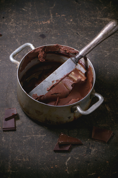 Chocolate cream remains - Foto, Imagen