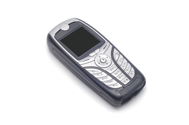 Egyszerű fekete mobiltelefon elszigetelt fehér background - Fotó, kép