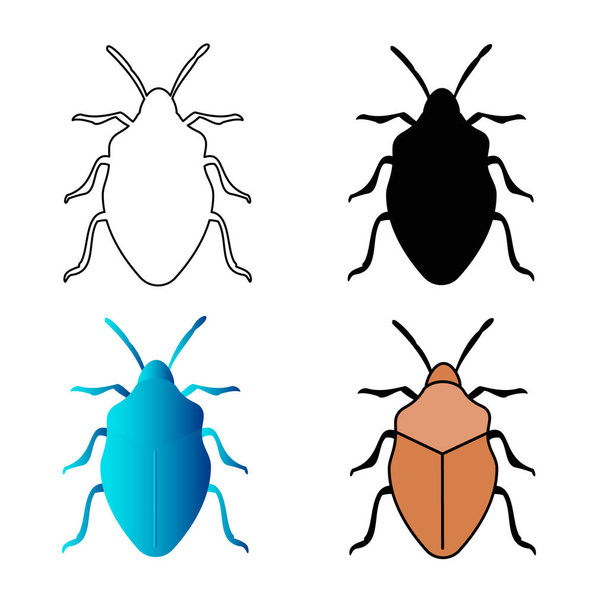 Αφηρημένη επίπεδη stink Bug Insect απεικόνιση σιλουέτα - Διάνυσμα, εικόνα