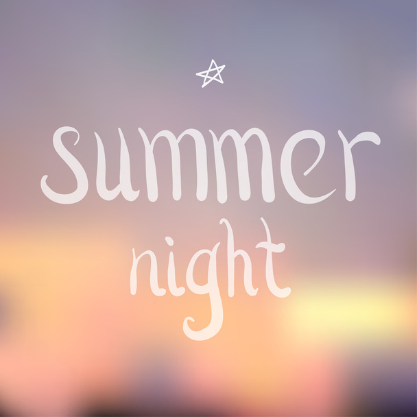 Summer night city card - Wektor, obraz