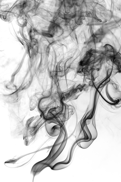 черный дым на белом фоне  - Фото, изображение