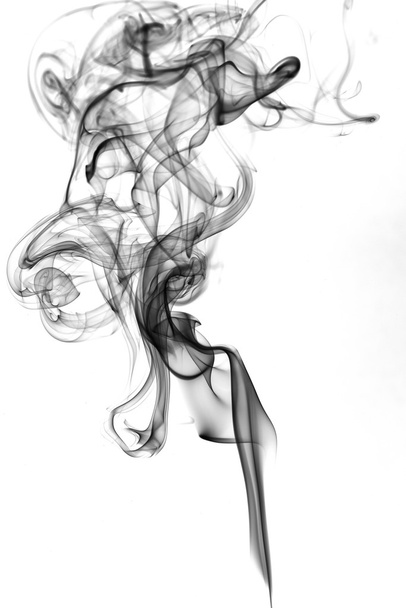 humo negro sobre fondo blanco  - Foto, Imagen