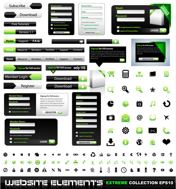 Web design elements extreme collection - Vector, Image