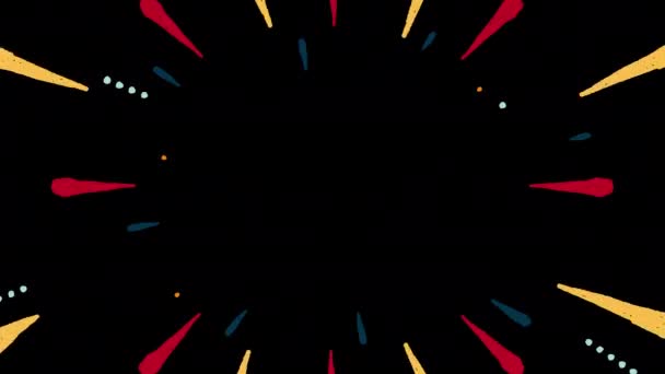 Lignes de vitesse dessinées à la main doodle (couleurs profondes) canal alpha - Séquence, vidéo