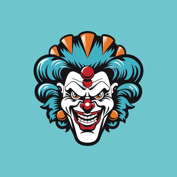 Quirky Clown Head Art Rendered in Vector - Vektor, obrázek