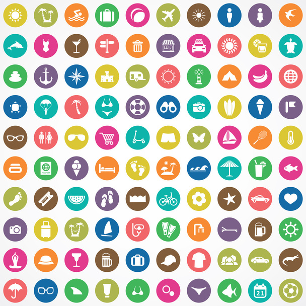 100 icône de plage
 - Vecteur, image