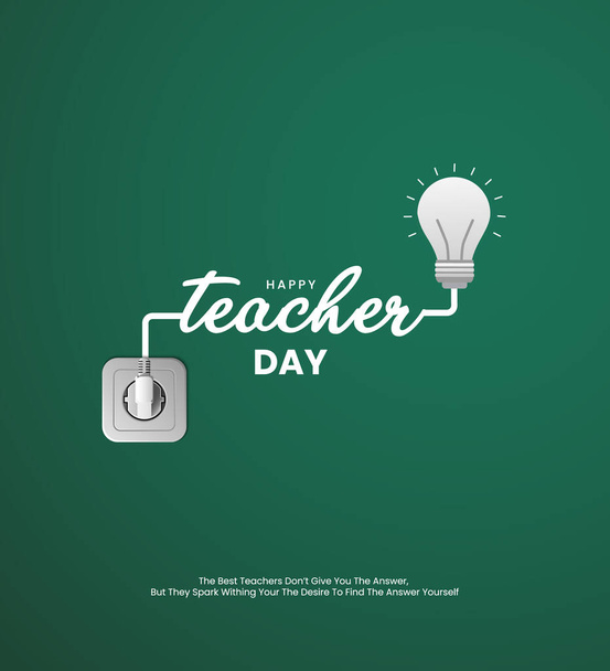 Šťastný Den učitelů. Design pro banner poster vektor art. 3D ilustrace - Fotografie, Obrázek