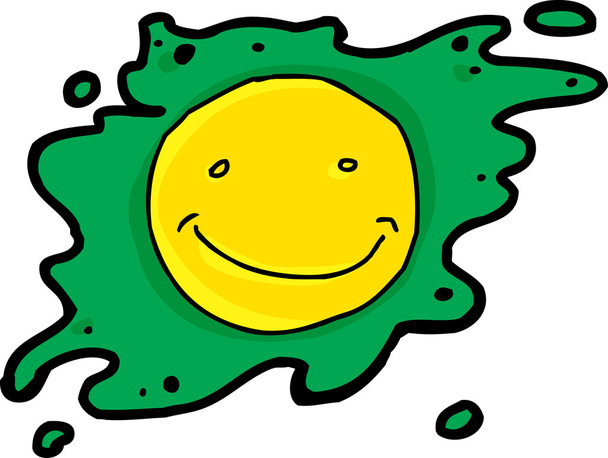 Lachende groene gebakken ei - Vector, afbeelding