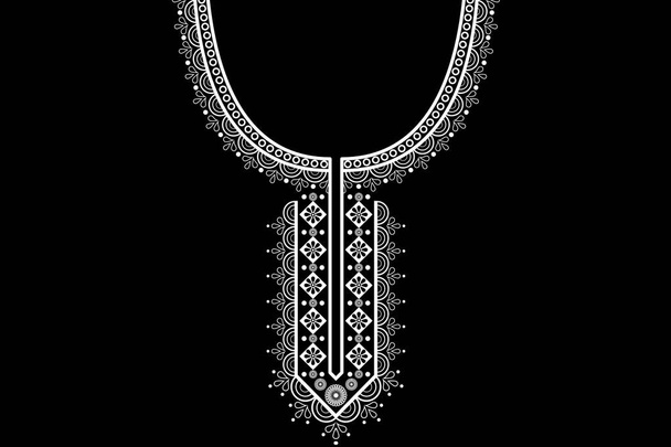 ethnic collar lace oriental pattern. Aztec style embroidery abstract vector illustration. Designs for fashion texture, textile, fabric, shirt, cloth - Photo, Image