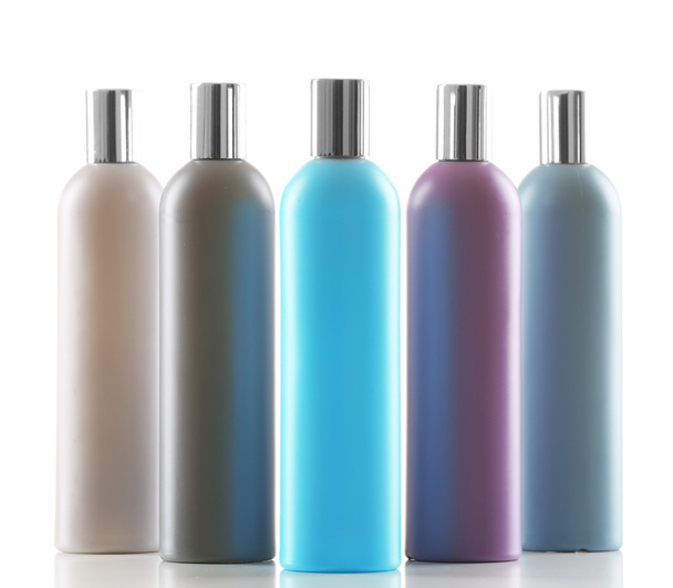 botellas cosméticas aisladas sobre fondo blanco - Foto, Imagen