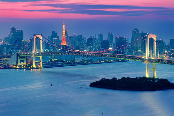 Tokyo & paarse Sky - Foto, afbeelding
