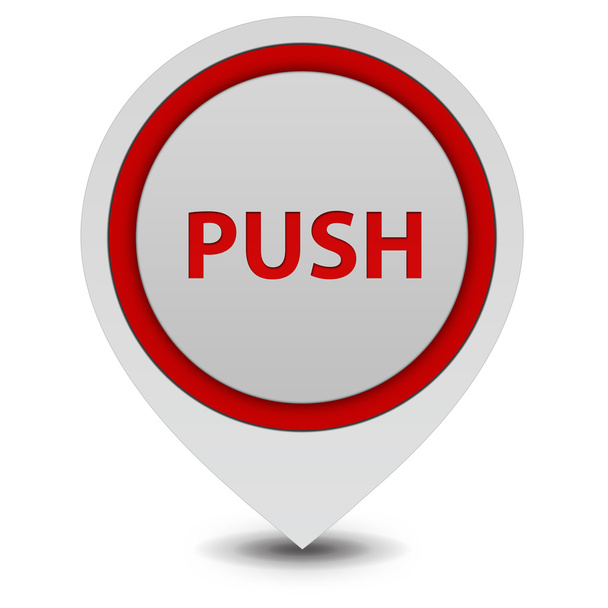 icona puntatore push su sfondo bianco
 - Foto, immagini