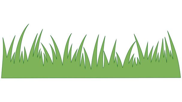 Juicy green grass on cartoon lawn green grass - Вектор,изображение
