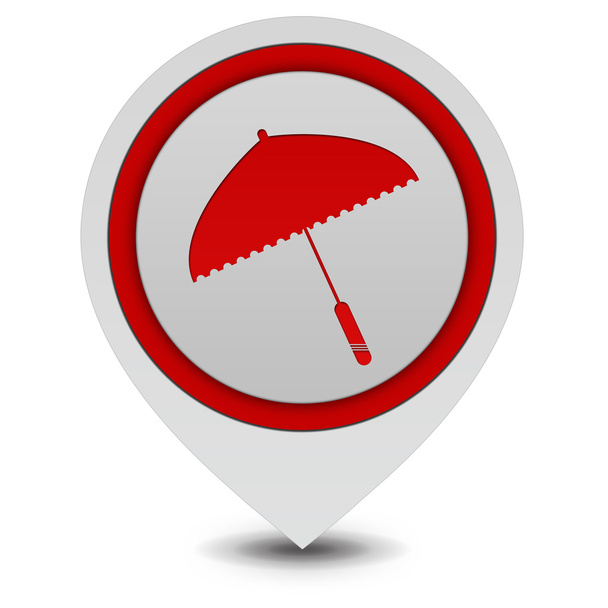 Icono de puntero de paraguas sobre fondo blanco
 - Foto, imagen