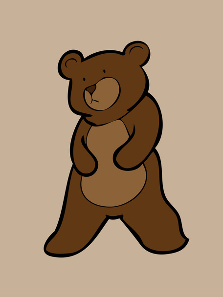 Brown bear standing alone - Вектор,изображение