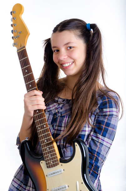 Girl With Guitar - Foto, Imagem