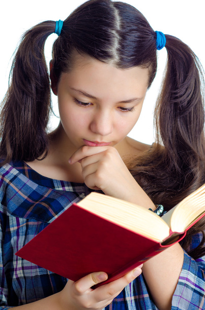 Chica leyendo un libro - Foto, imagen