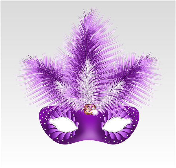 Elegantní karnevalové masky s krásným peřím. Vektorové illustrati - Vektor, obrázek