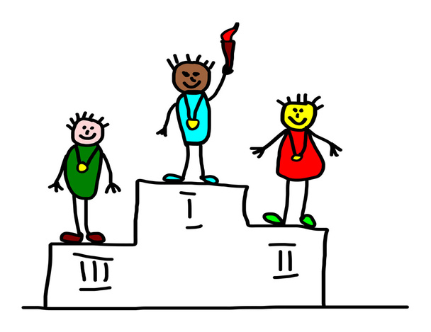 Desenho de crianças - campeões olímpicos
 - Foto, Imagem