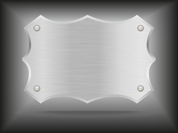 Vector metal steel plate with screws - Vector, Image