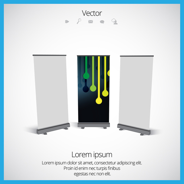 Roll up banner stand diseño
 - Vector, imagen