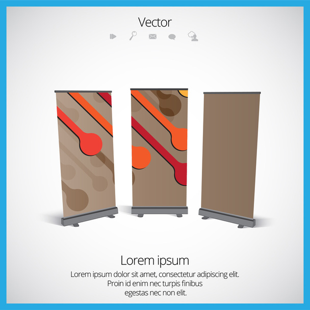 Oprollen naar ontwerp van de banner stand - Vector, afbeelding