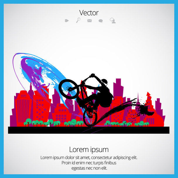 BMX ποδηλάτης - Διάνυσμα, εικόνα