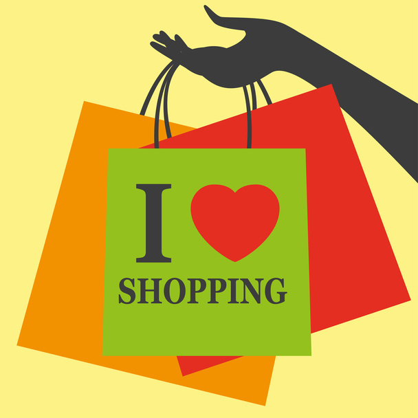 I love shopping - Vector, Image