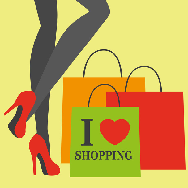 I love shopping - Vektor, kép