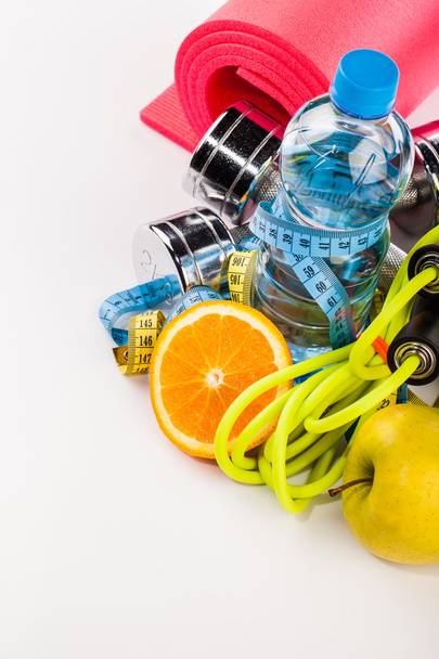 Fitness water and healthy food - Foto, Imagen