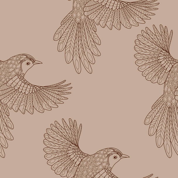 鳥とのシームレスなパターン. テキスタイルの背景,ライングラフィックス. - ベクター画像