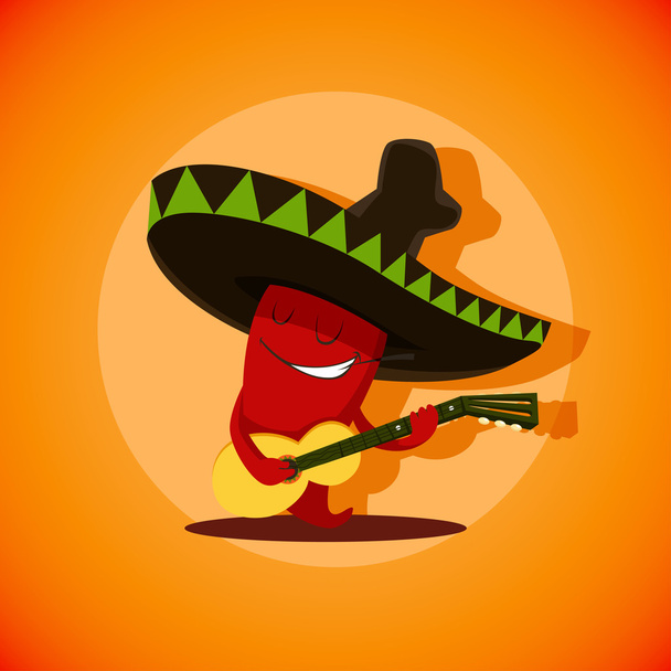 Cute mexican chili pepper - Vetor, Imagem
