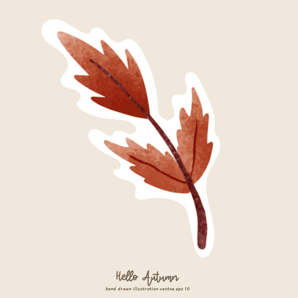 Elementos otoñales dibujados a mano en temporada de otoño con plantas de otoño fondo aislado, ilustración Vector EPS 10 - Vector, Imagen