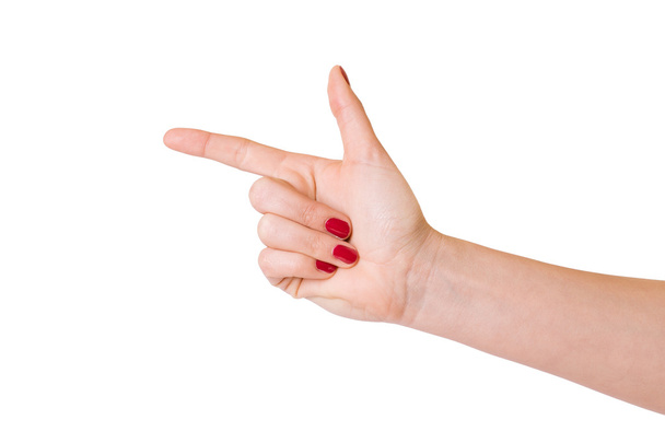 Female hands over white background - Фото, изображение