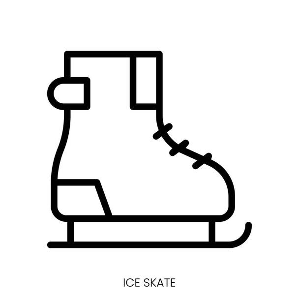 icône de patin à glace. Design de style Line Art isolé sur fond blanc - Vecteur, image