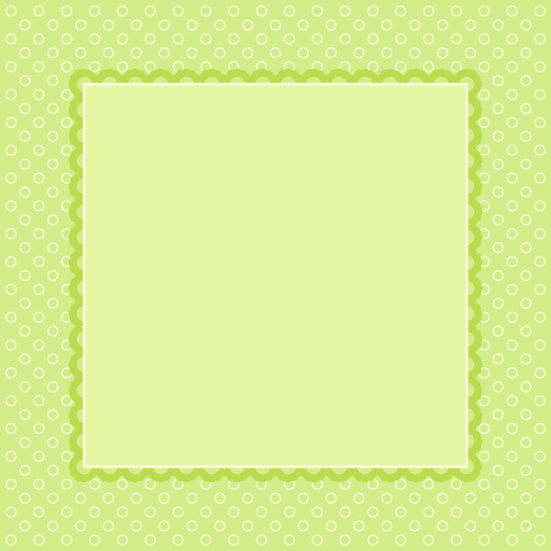 Green template frame design for greeting card - Vektor, Bild