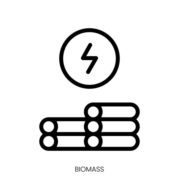 biomassa icoon. Line Art Style ontwerp geïsoleerd op witte achtergrond - Vector, afbeelding