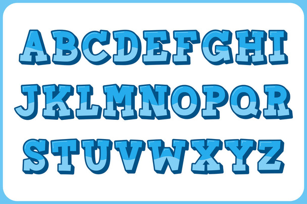 Colección versátil de letras del alfabeto del agua para diversos usos - Vector, Imagen