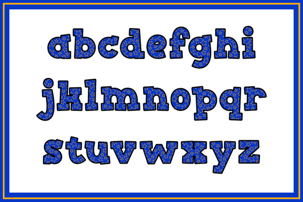 Универсальная коллекция букв в алфавите "Маленькая звезда" для различных целей - Вектор,изображение