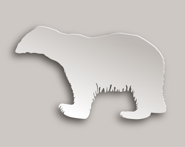 Polar bear  paper style - Vector, Image