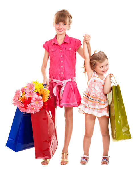 Children with shopping bag. - Photo, Image