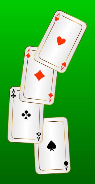 Four aces. - Vector, Image