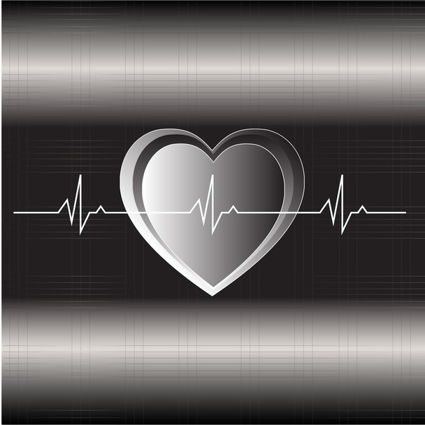 Γκρι καρδιακών παλμών - Διάνυσμα, εικόνα