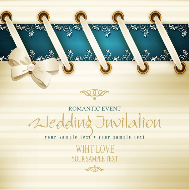 Wedding background with lace - Vector, Image