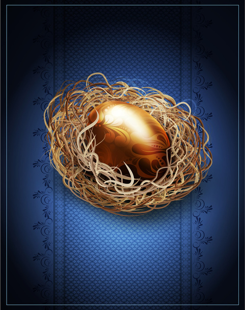 Background with  golden egg - Vettoriali, immagini