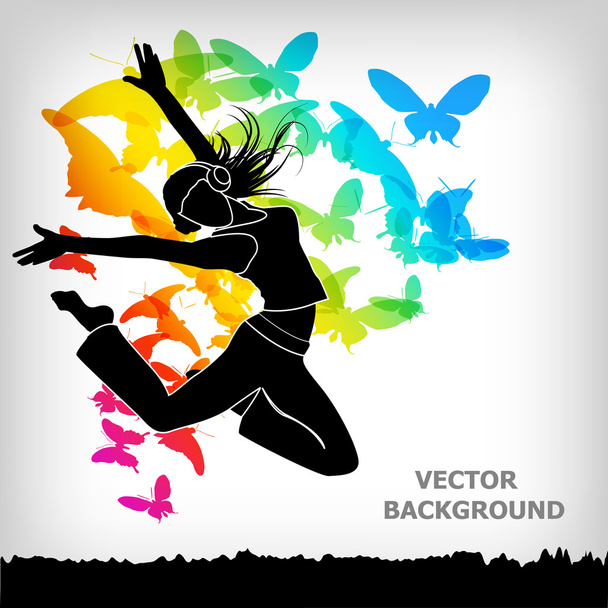 The abstract butterfly colorful background - Vector, Imagen