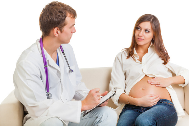 έγκυος γυναίκα με το γιατρό - Φωτογραφία, εικόνα