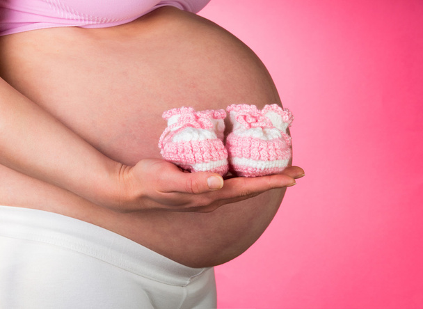 Belly of pregnant woman - Фото, изображение