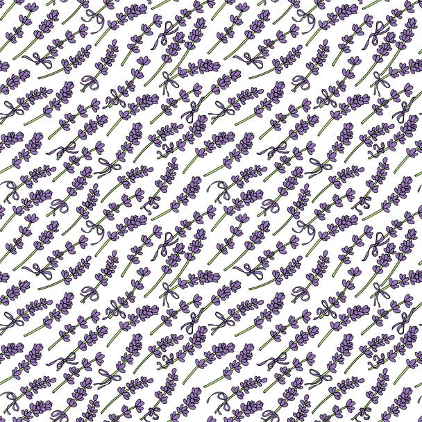 Nahtloses Muster mit Lavendelblüten - Vektor, Bild