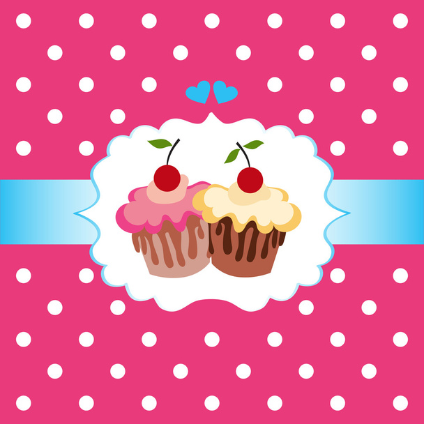Color frame with cakes - Vector, imagen